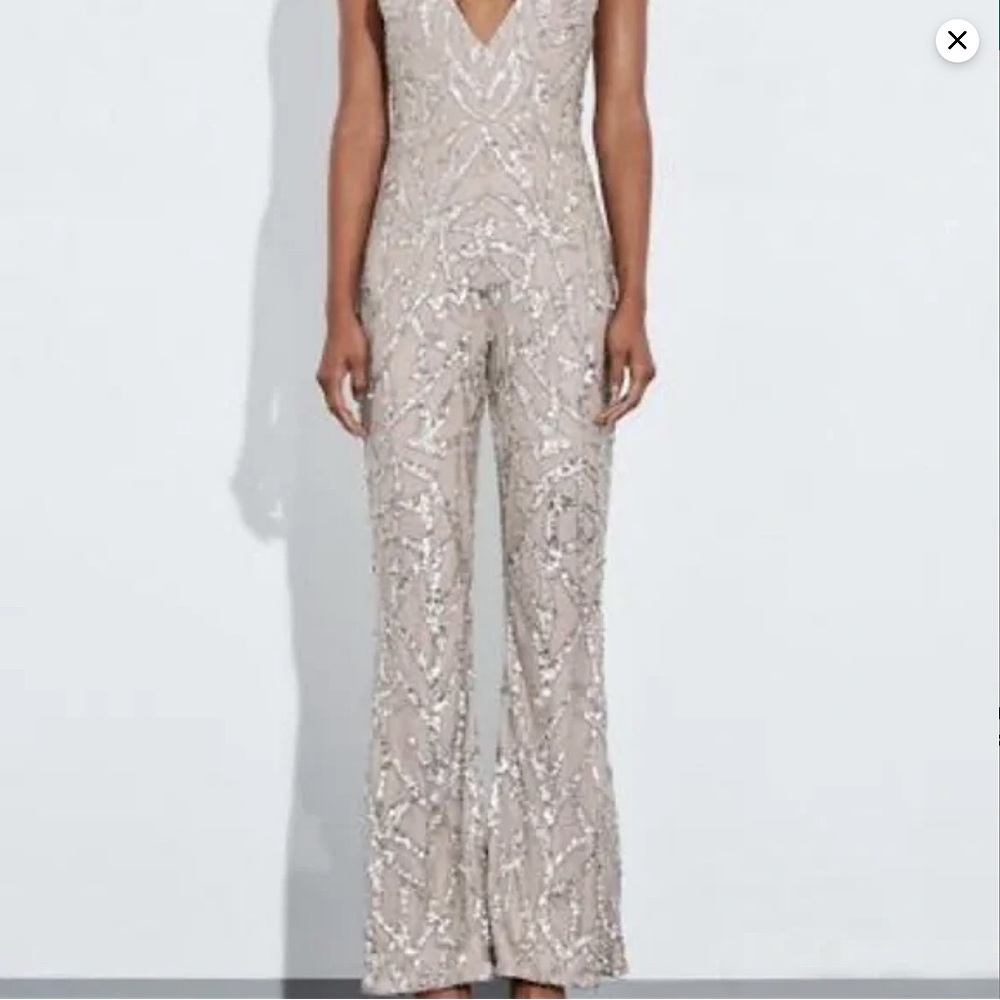 Peace + Love Brand NWOT Sequin Flare Leg Jumpsuit